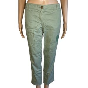LOFT Forest Green Patchwork Skinny Khaki Cargo Pants